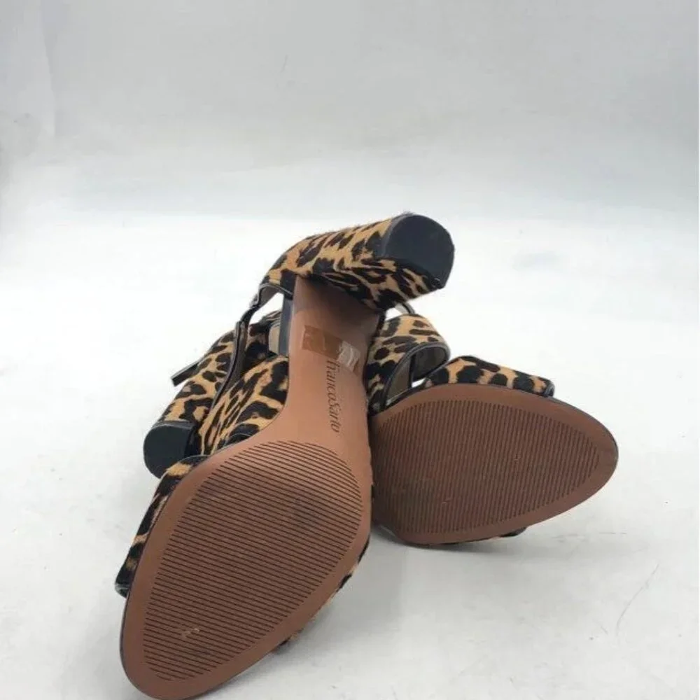 Franco Sarto Women's Cheetah Print Strappy Block Heels - Size 8.5M - Picture 7 of 8